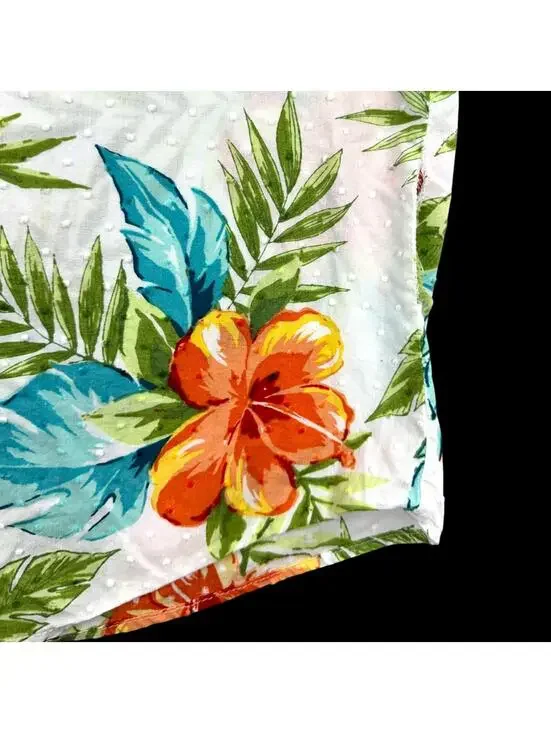 Vintage Cathy Daniels Tropical Hibiscus Short Sleeve Top - Picture 6 of 8